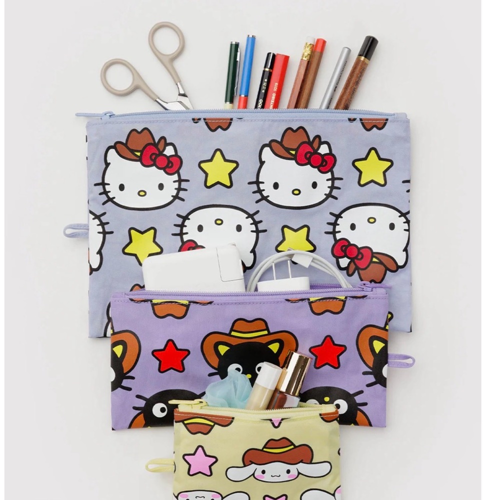 Baggu Hello Kitty and Friends Western flat go pouches NWT - Picture 2 of 6